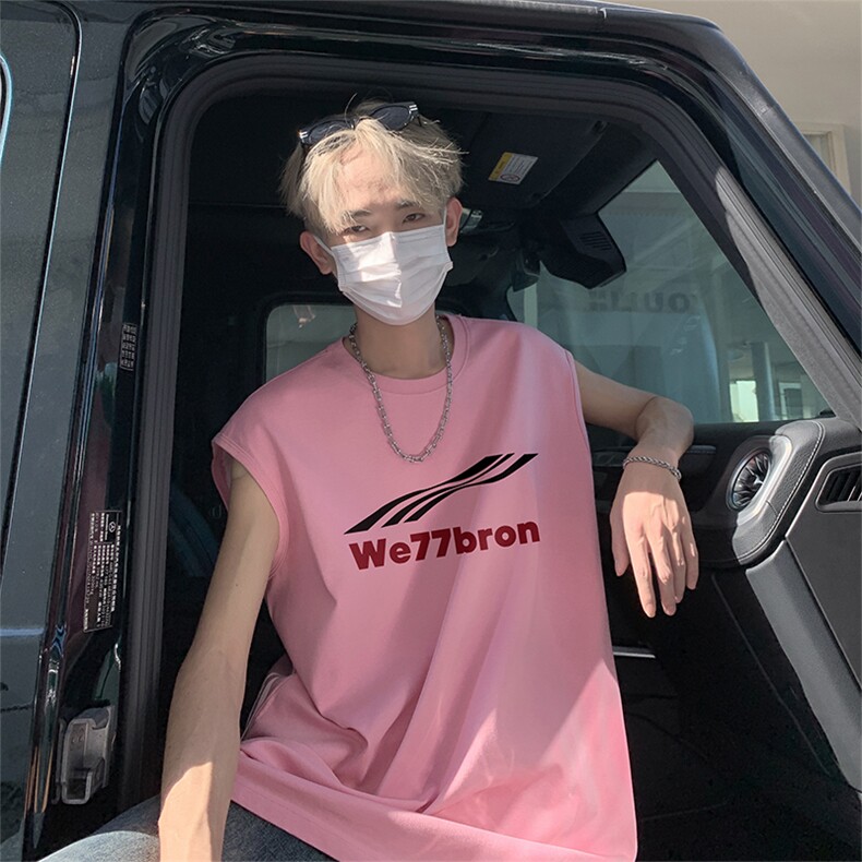 已注册美式得物直播抖音品质纯棉250克无袖背心T恤T2520P25控39，男装背心/马甲，电商C408-1(原B339-1)