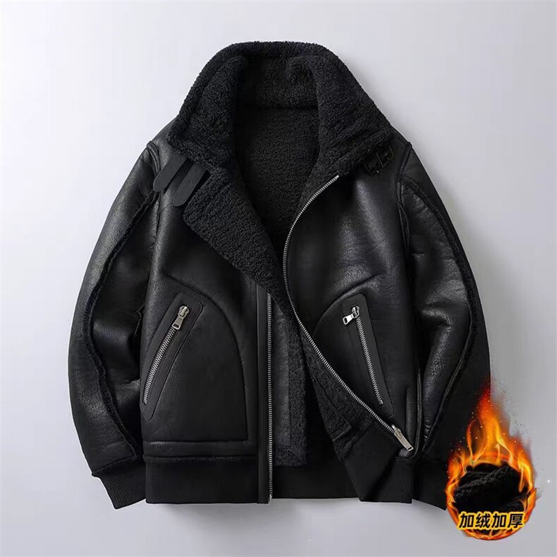 (网图)加厚加绒双面穿高端鹿皮绒皮草皮衣夹克外套313B-1710-P180,男装夹克,星座313B