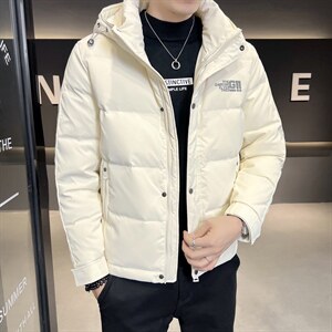 2025冬季店主风连帽白鸭绒羽绒服韩版休闲亮面外套男8072-P195