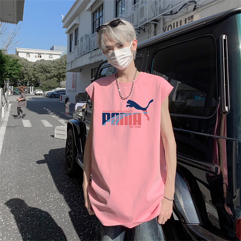 美式直播抖音得物品质纯棉250克无袖背心T恤T2531P25控39，男装背心/马甲，电商C408-1(原B339-1)