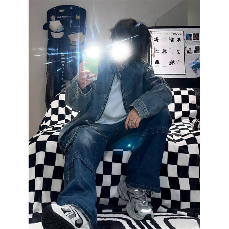 【有货】美式复古水洗做旧牛仔外套男春秋短款夹克W353WW-特P75,男装夹克,星座1007（原301D）