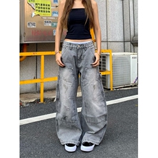 现货。牛仔裤男宽松2026新款痞帅伐木裤子RK3365-P57，男装牛仔裤，星座412-3