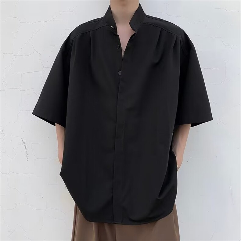 夏季新款潮男立领短袖衬衫P32,男装衬衫,星座1116-2