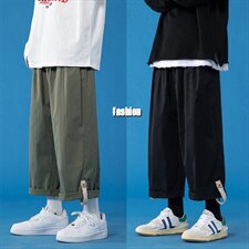 2021春季新蓝底蒙马特地板大码男潮流搭扣阔腿九分休闲裤K2856P35，男装休闲裤，电商A082