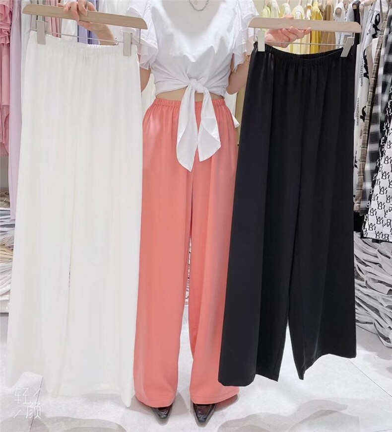夏款新品多色真丝直筒裤，女装，帛糸霓娜