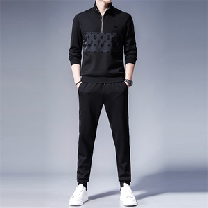 SA5501-2钱塘2020-2冬季加绒加厚商务休闲简约中年男士套装P150图片