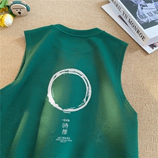 华夫格背心直播高品质重磅220克时差印花HB17-P25控38，男装背心/马甲，星座508（原C305）