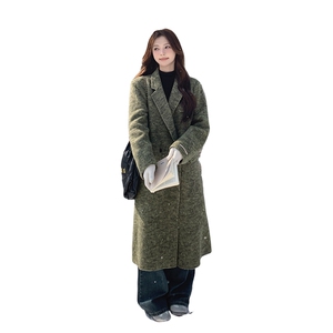 现货羊绒羊毛西装领大口袋少女系羊毛呢大衣2C220-L414 P245 K369图片
