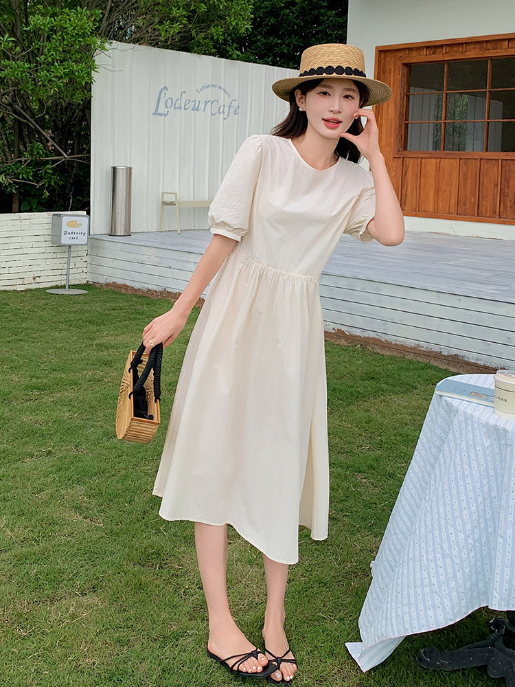 夏季新款棉布连衣裙仙女气质宽松显瘦长裙,女装连衣裙,鑫慧