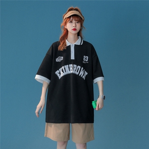1中性polo衫男大码M-5XL潮翻领女模情侣短袖T恤男DP7741P45控59图片