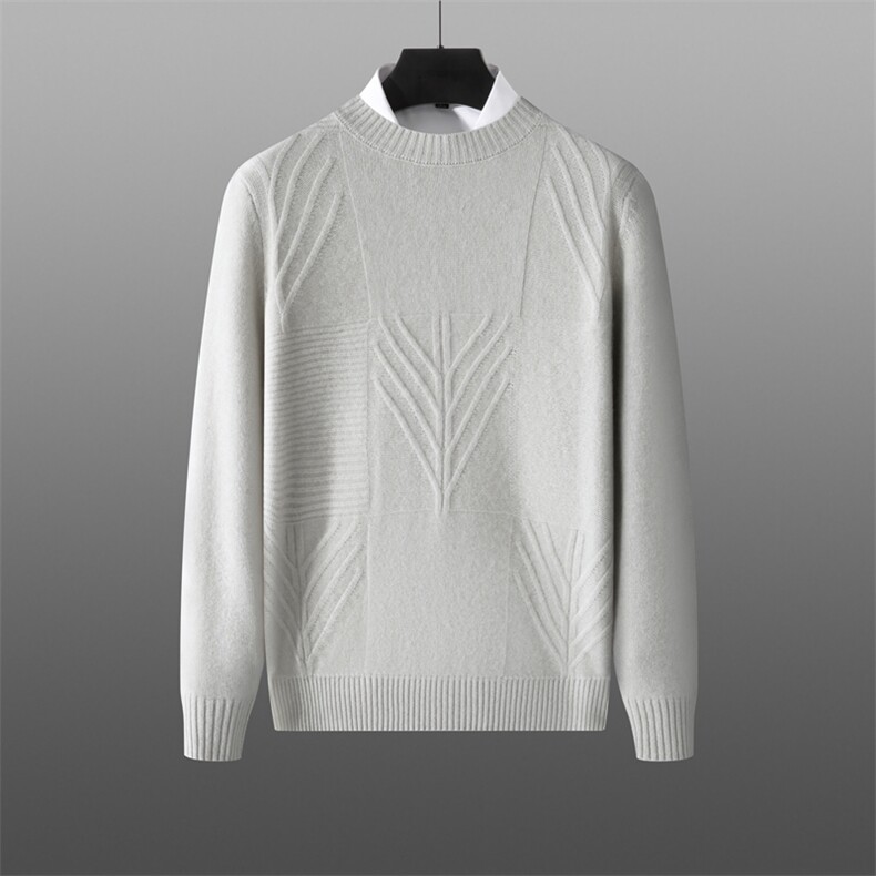 2025年秋季常规长袖其他套头圆领时尚百搭，男装针织衫/毛衣，溪贝羊绒