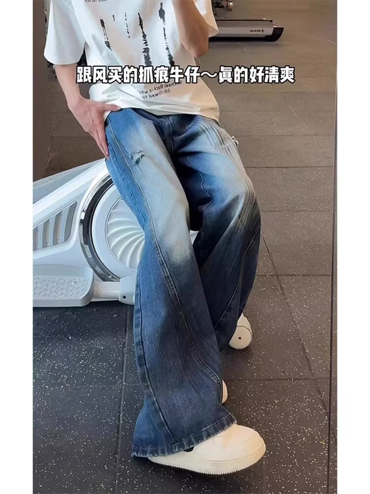 新款牛仔裤男潮牌春季美式复古高街vibe直筒阔腿裤1008-L2124-P42,男装牛仔裤,星座1008
