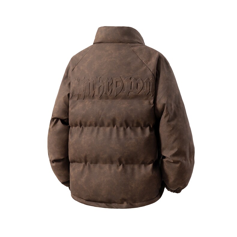 PU皮复古做旧钢印大码M-5XL棉衣男MY77096P130控198抖控228,男装棉衣,星座227-7