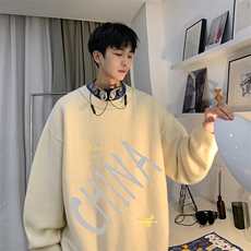 控78假两件毛衣男大码加绒针织衫男毛线衣M80208-P55加绒P70，男装针织衫/毛衣，电商A040