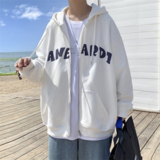 Y9908P45外景港风2024秋季新款字母印花百搭加大码连帽开衫潮，男装卫衣，电商A026-1