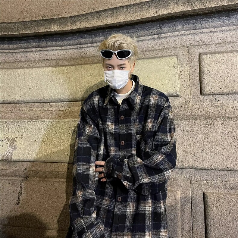 秋冬季重磅美式贴布拼接工装衬衫男长袖潮牌ins痞帅男衬衣,男装衬衫,星座410-6（原星座1304-1）