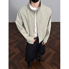 2026春季新款痞帅高街纯色立领大码夹克外套男J6501-特P60控128，男装夹克，电商A001-1