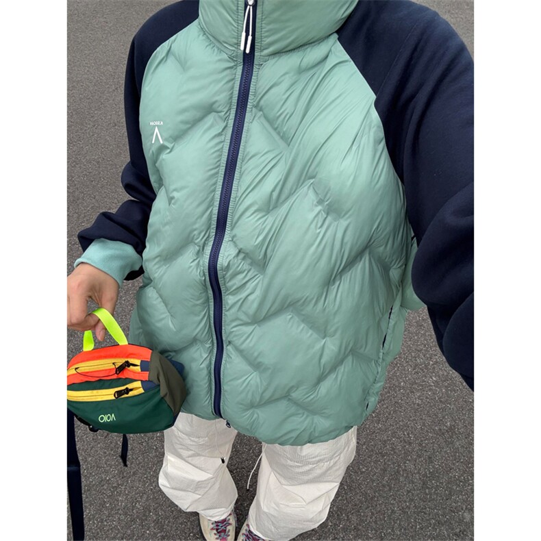 高品户外情侣P棉气绒服拼接轻薄防泼水棉衣棉服男女A1074-P118,男装棉衣,星座1505