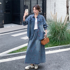 26春季新款牛仔刺绣两件套6670-P195-K298，女装套装/套裙，2C317