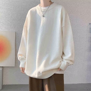 纯色毛衣秋冬cleanfit针织衫美式慵懒风宽松圆领外套6204-P42网图图片