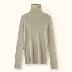 2025年秋季套头高领长袖时尚百搭通勤简约休闲，女装针织衫/毛衣，万禾羊绒