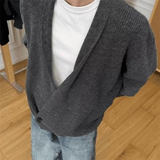 毛衣外套男春秋季日系潮牌重磅宽松立领针织开衫男士百搭休闲上衣，男装针织衫/毛衣，星座1210-1