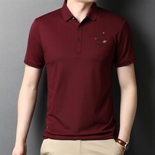 2024新款男装中青年翻领POLO衫日常休闲短袖上衣男字母半袖TP75，男装T恤，钱塘6003A(原)4033A