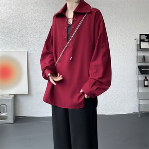 春夏新款小心机深V西装领系带衬衫简约美式时尚衬衫外套 特P38图片