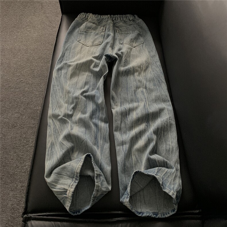xz905-Z092#特P38美式高街宽松阔腿牛仔裤,男装牛仔裤,星座905