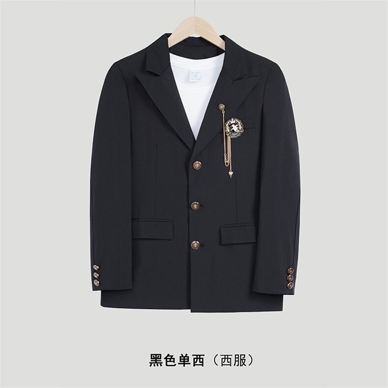 学院风DK西服套装宽松春秋季学生毕业照班服徽章JK制服TZ64P62,男装西服,星座1013-5