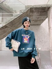 2021冬款加绒卫衣，女装卫衣/绒衫，简蔻