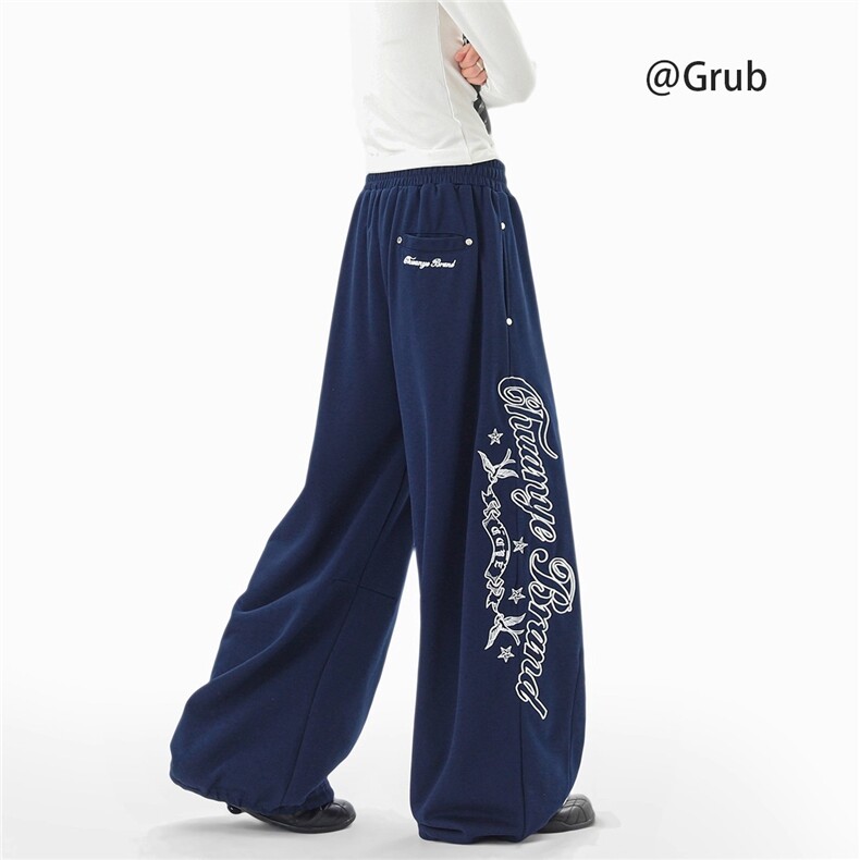 字母刺绣卫裤男女秋美式运动长裤潮牌设计休闲裤子XM570-P48，男装休闲裤，星座208-5