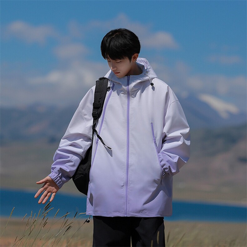 外景二开宽松夹克男渐变防水冲锋衣外套DSA157B-JK7830-特P68图片