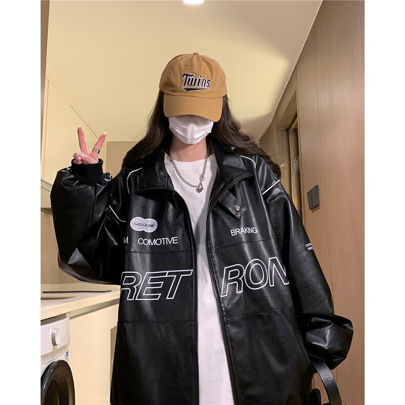中性风秋装新款潮街头机车服元素印花宽松外套潮insD241-P108,男装工装外套,电商A335-1（原A458）