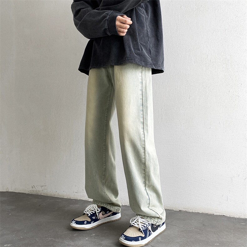 复古牛仔裤直筒宽松潮牌阔腿百搭休闲长裤子K5406-P45控59B315,男装牛仔裤,电商B315