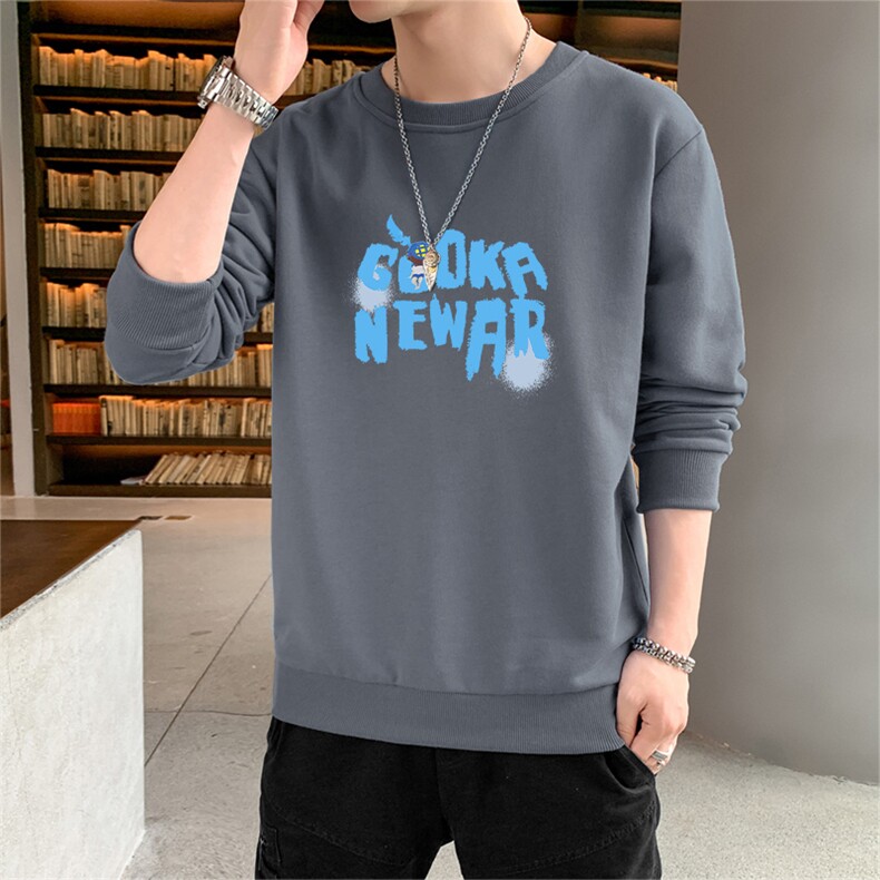 主推有差价2025秋季新款大码青少年男士圆领印花休闲卫衣F193-P15图片