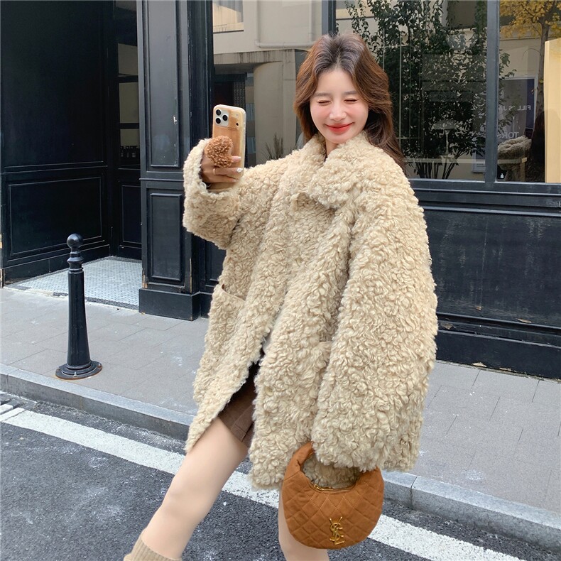 新款泰迪圈圈毛皮毛一体派克服2C282-997P235K368,女装派克服,2C282