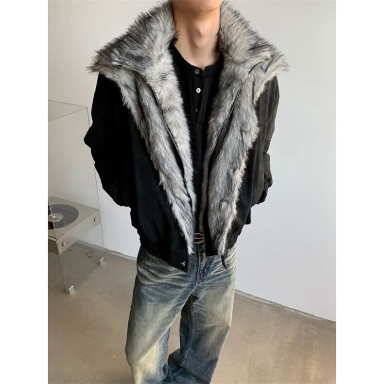 1506-1/M1981/P146羊羔绒毛棉袄男士冬季2025新加厚加绒连帽情侣,男装卫衣,星座1506-1