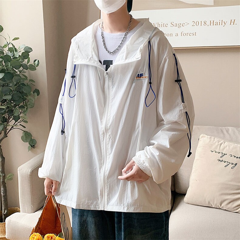 夏季薄款连帽防晒衣男士设计感小众外套休闲百搭上衣 W3457-P36图片