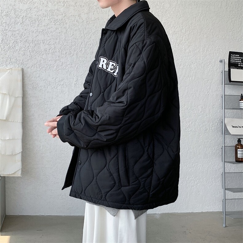 夹克棉衣男潮牌冬翻领字母痞帅棒球服外套大码棉服M0781-P95,男装棉衣,星座308B-2