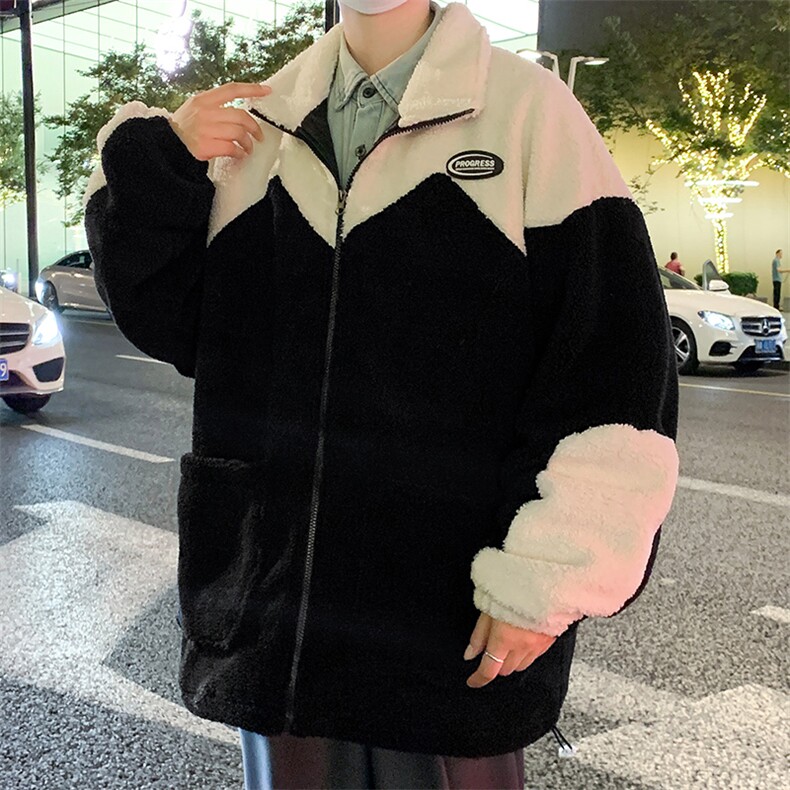 22冬季新款加绒加厚羊羔绒棉衣开衫宽松外套男MY103P105控价138,男装棉衣,电商A086