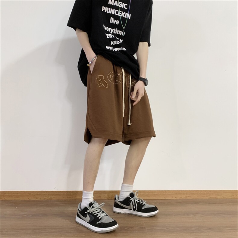 夏季ins潮牌宽松休闲运动五分裤高街西海岸刺绣短裤男 K3091-P30图片