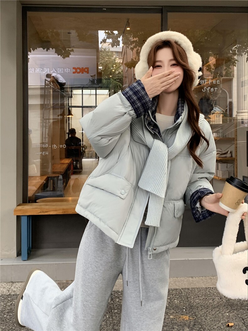 现货新款独特超好看短款羽绒服女款冬季立领面包服小个子羽绒外套,女装羽绒服,网红馆