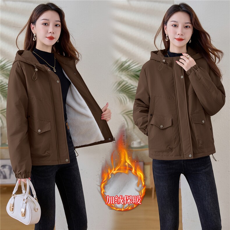 现货！现货！加绒加厚派克服2025冬季女装新款宽松休闲连帽棉服,女装棉衣/棉服,以桐
