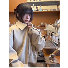 XZ436-P68美式麂皮绒立领飞行员夹克男女春季新款情侣装休闲风，男装T恤，电商B323A