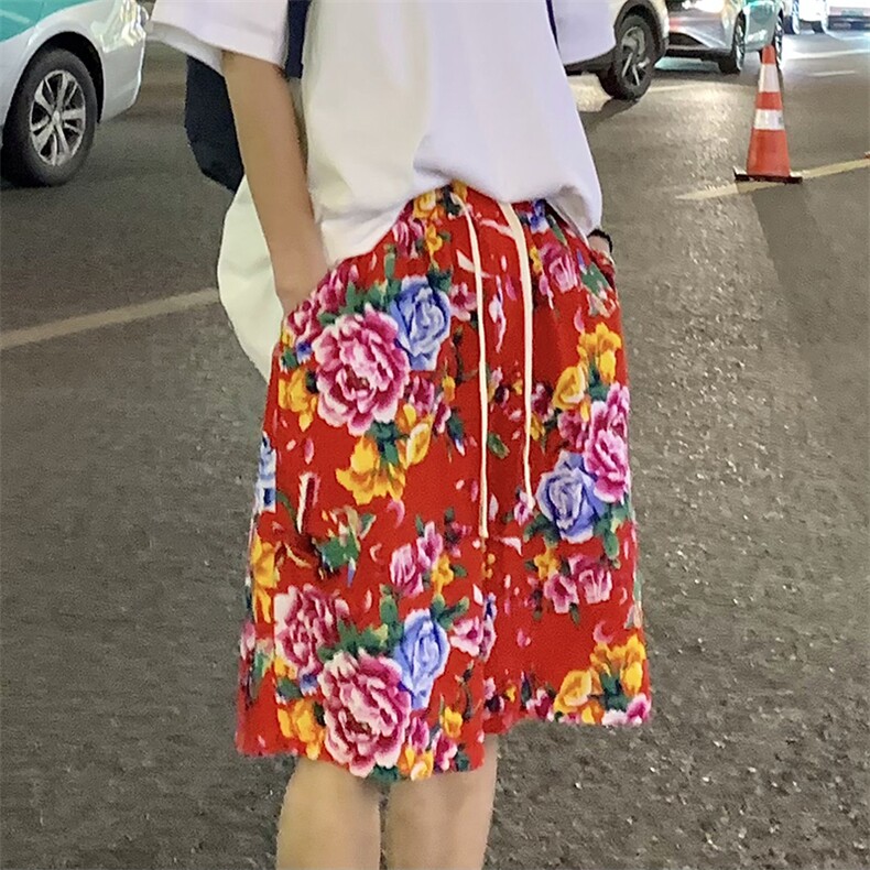 DK2026夏男士休闲大码人造棉纱透气凉爽东北大花短裤风沙滩裤,男装牛仔裤,星座115A(原星座507）