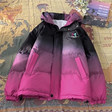 XZ230-1MY52冬款平铺轻奢风扎染渐变刺绣休闲连帽面包服P128控158，男装卫衣，星座230-1