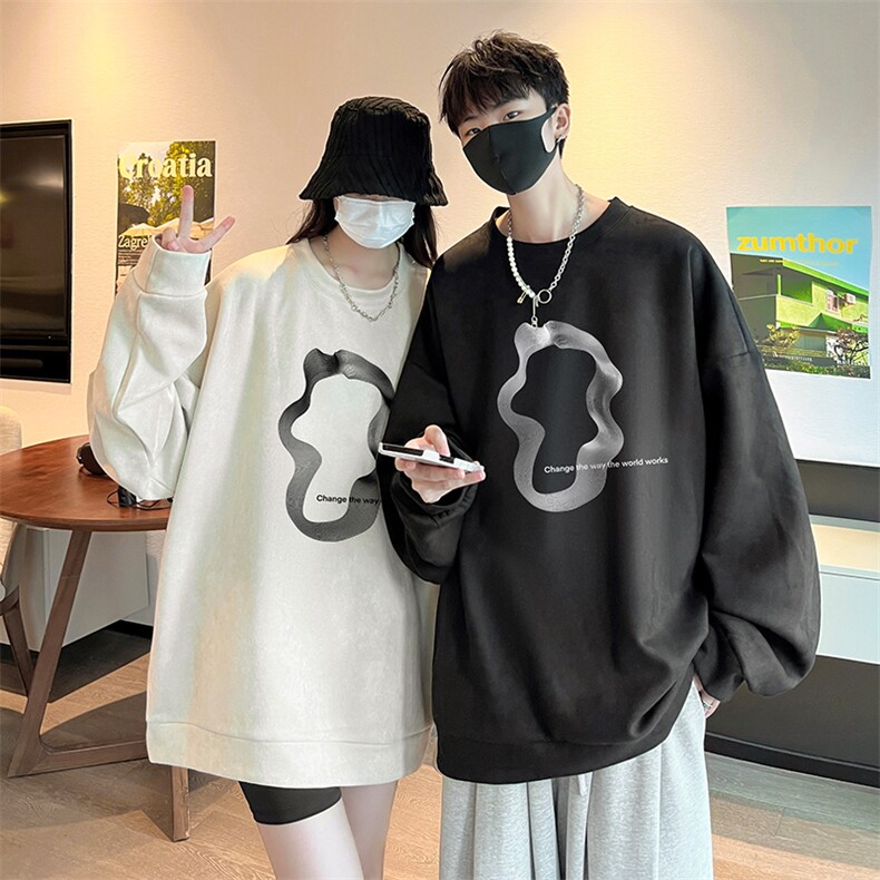 麂皮绒卫衣男大码重磅长袖t恤男JW81390-P35,男装卫衣,电商A040