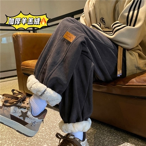 冬季新款加绒保暖灯芯绒束脚宽松休闲裤B315-K879JR-p55控78图片