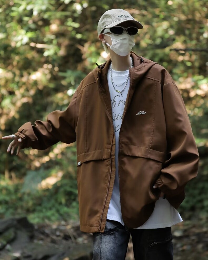 WJ5908-P60冲锋衣外套男春秋款夹克2024年新款情侣装户外登山服,男装夹克,电商C233